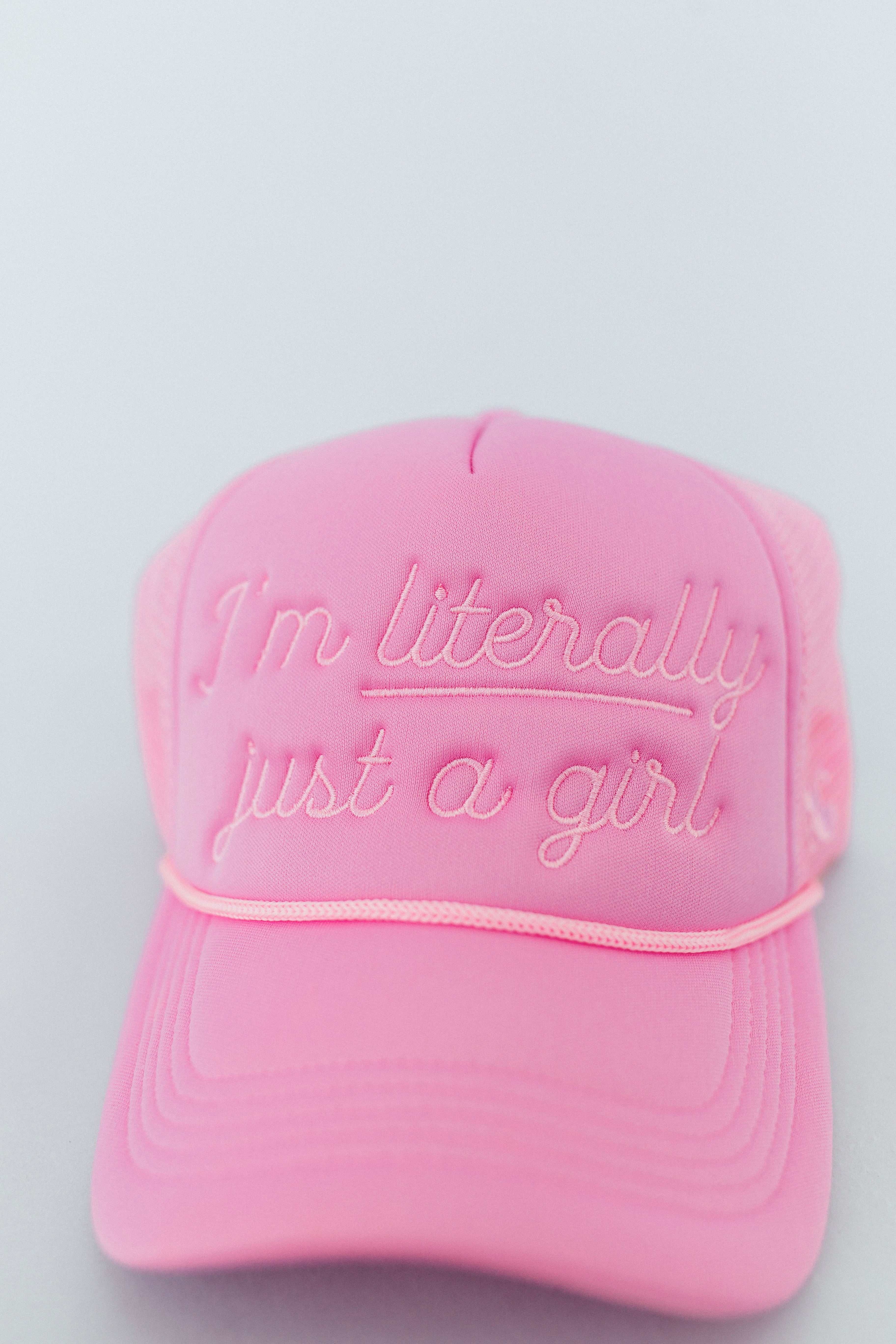 N + G ORIGINAL “I'm Literally Just a Girl” Trucker Hat – Ninth & Grace