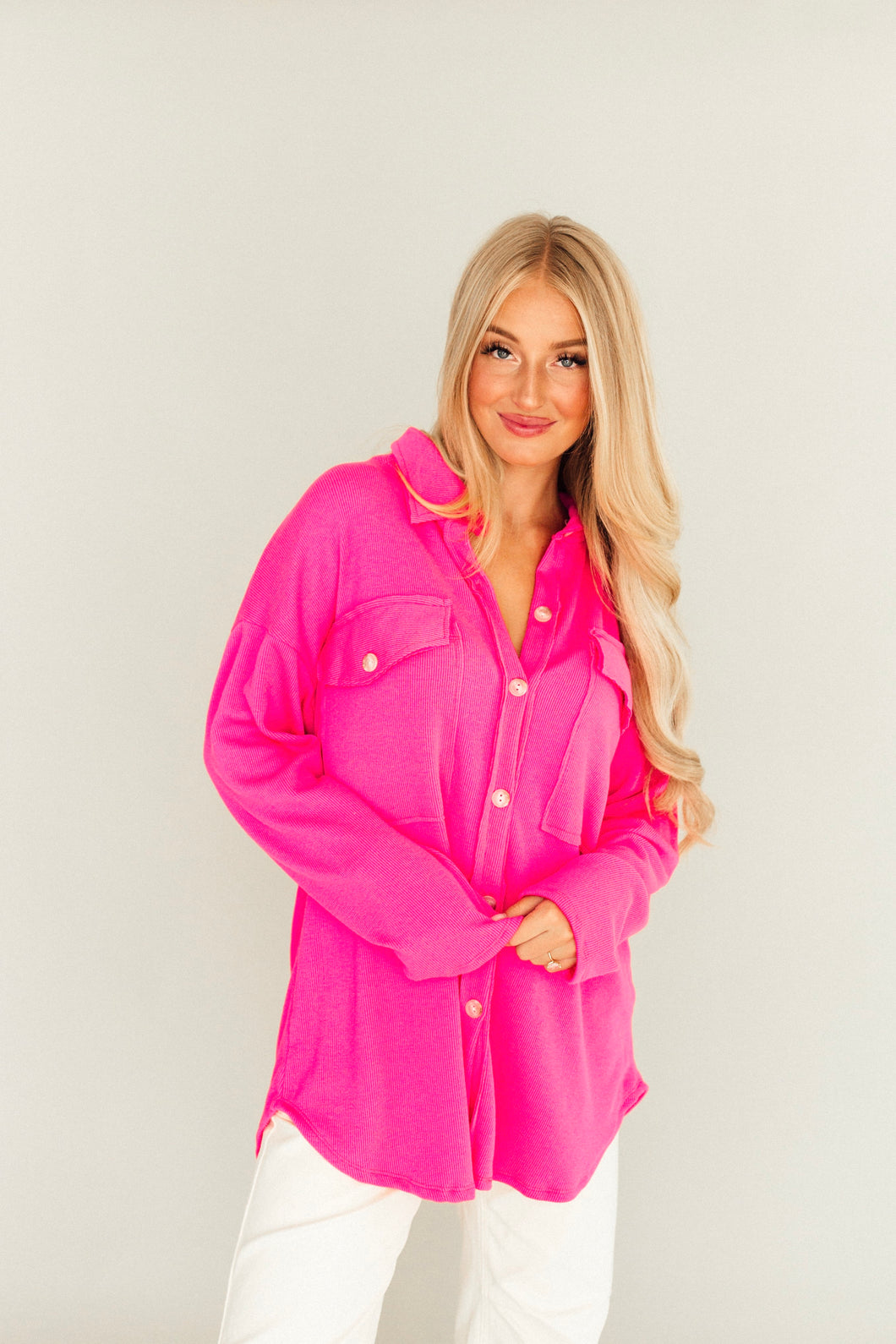 Bright On Barbie Shacket