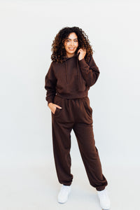 N+G ORIGINAL: Cozy Girl Oversized Sweatpants (Chocolate Brown)