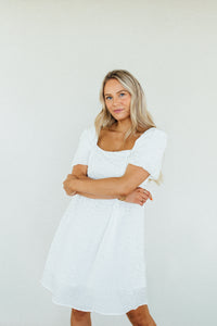 Talk About Texture Dress (White)