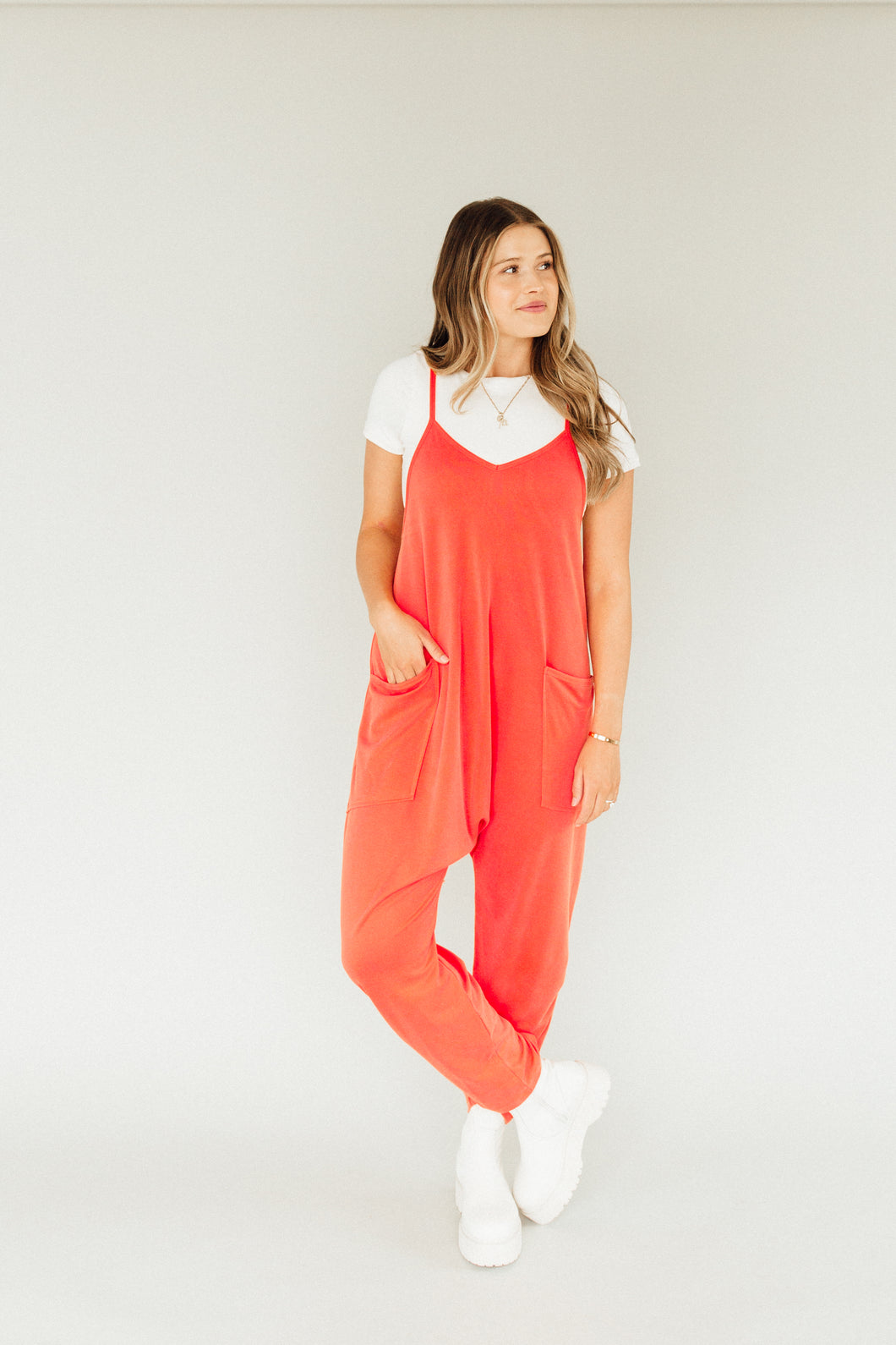 Electric Feel Jumpsuit (Orange)