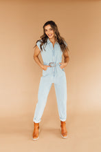 Load image into Gallery viewer, Buckle Up Buttercup Jumpsuit (Denim)