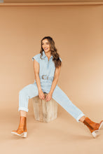 Load image into Gallery viewer, Buckle Up Buttercup Jumpsuit (Denim)