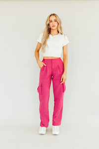 Sporty Spice Cargo Pants (Pink)