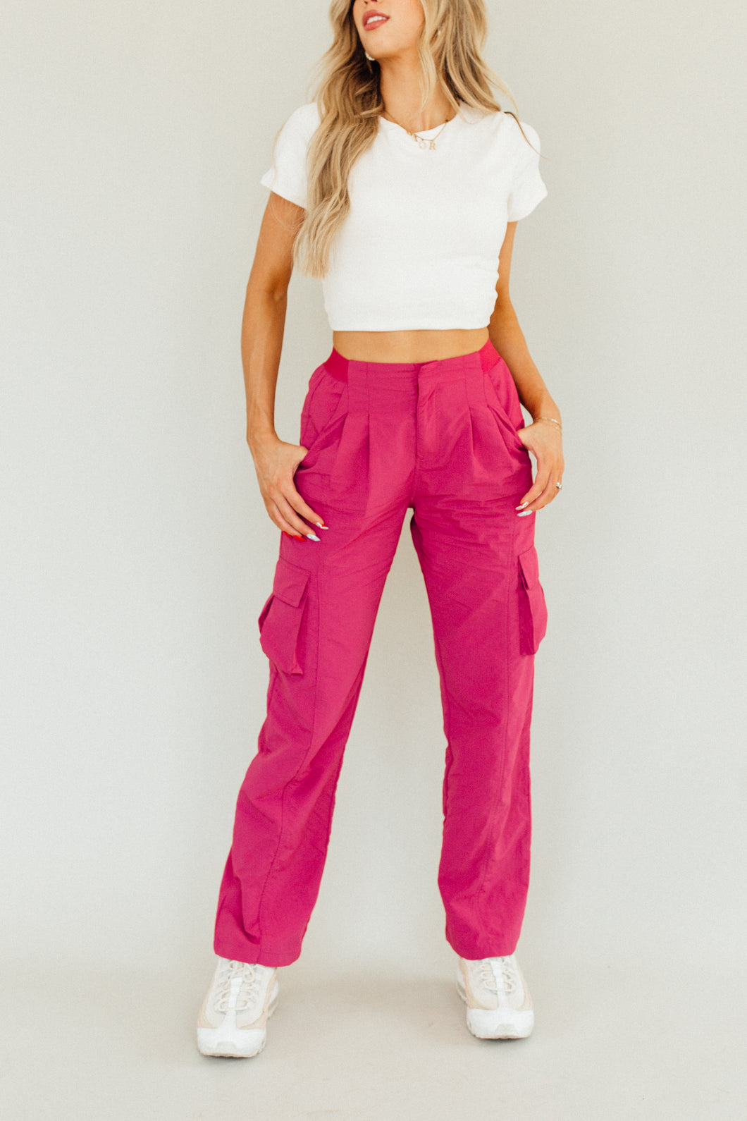 Sporty Spice Cargo Pants (Pink)