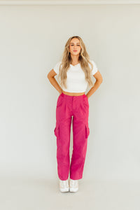 Sporty Spice Cargo Pants (Pink)