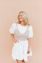 Load image into Gallery viewer, Cue the Contrast Dress (white)