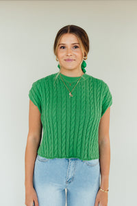 Cable Knit Cutie Top (Green)