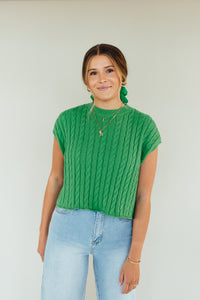 Cable Knit Cutie Top (Green)