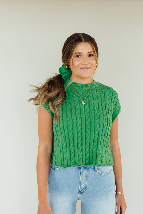 Cable Knit Cutie Top (Green)
