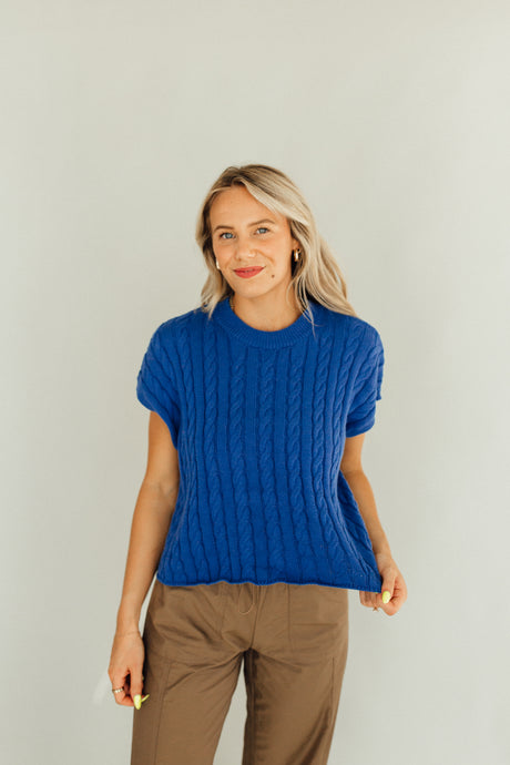 Cable Knit Cutie Top (Blue)