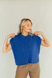 Cable Knit Cutie Top (Blue)