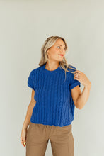 Load image into Gallery viewer, Cable Knit Cutie Top (Blue)