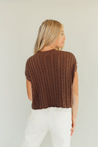 Cable Knit Cutie Top (Brown)