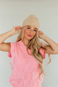 Harbor Marled Ribbed Free People Beanie (Camel)