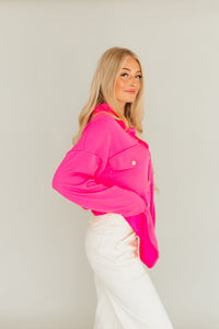 Bright On Barbie Shacket