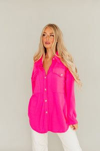 Bright On Barbie Shacket