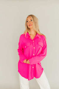 Bright On Barbie Shacket