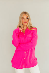 Bright On Barbie Shacket