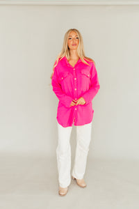 Bright On Barbie Shacket