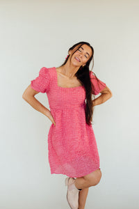 Talk About Texture Dress (Pink)