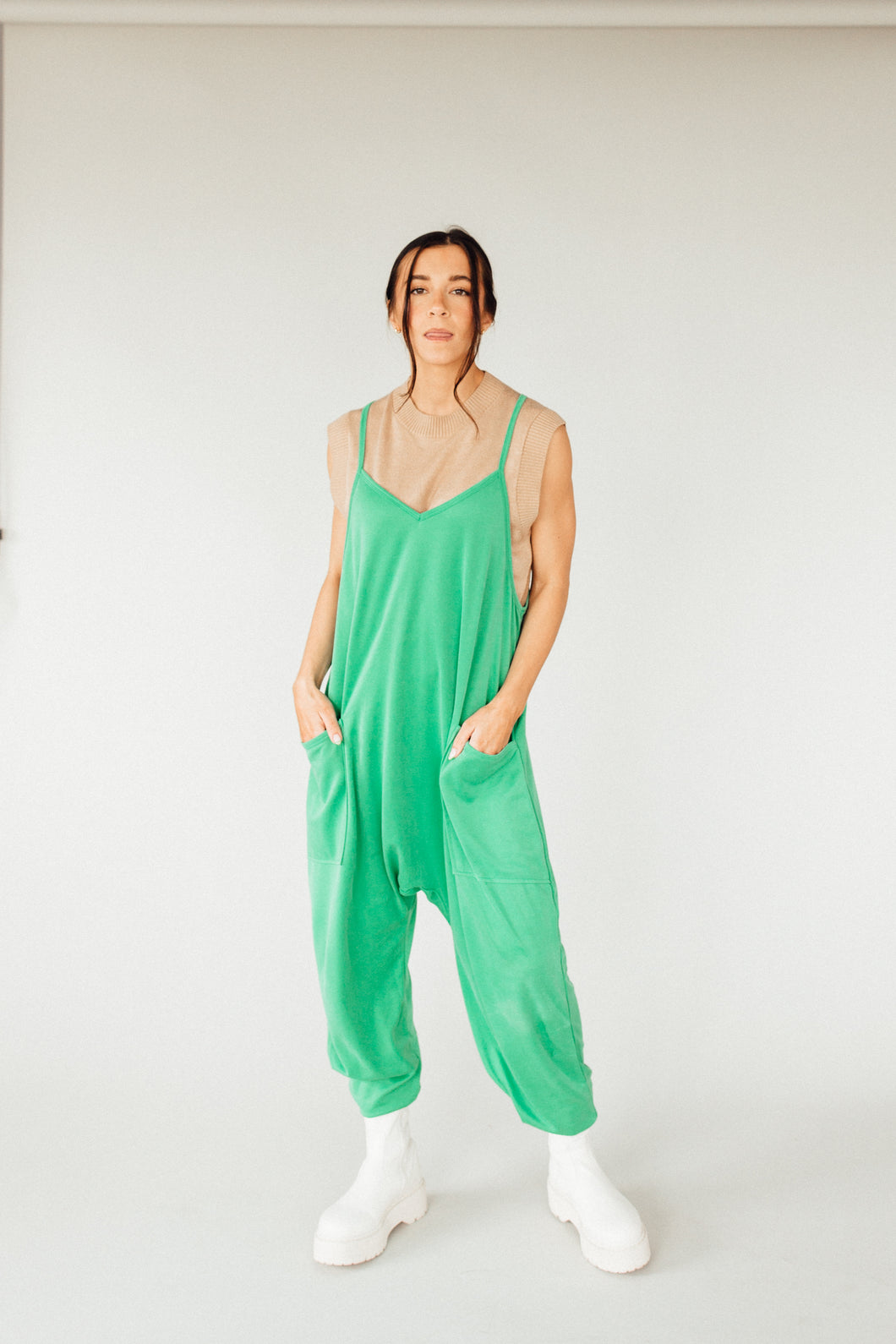 Electric Feel Jumpsuit (Green) *RESTOCKED*