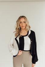 Load image into Gallery viewer, Ebony &amp; Ivory Cardigan Set