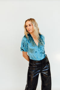 Don't You Wish Velvet Bodysuit (FREE PEOPLE)