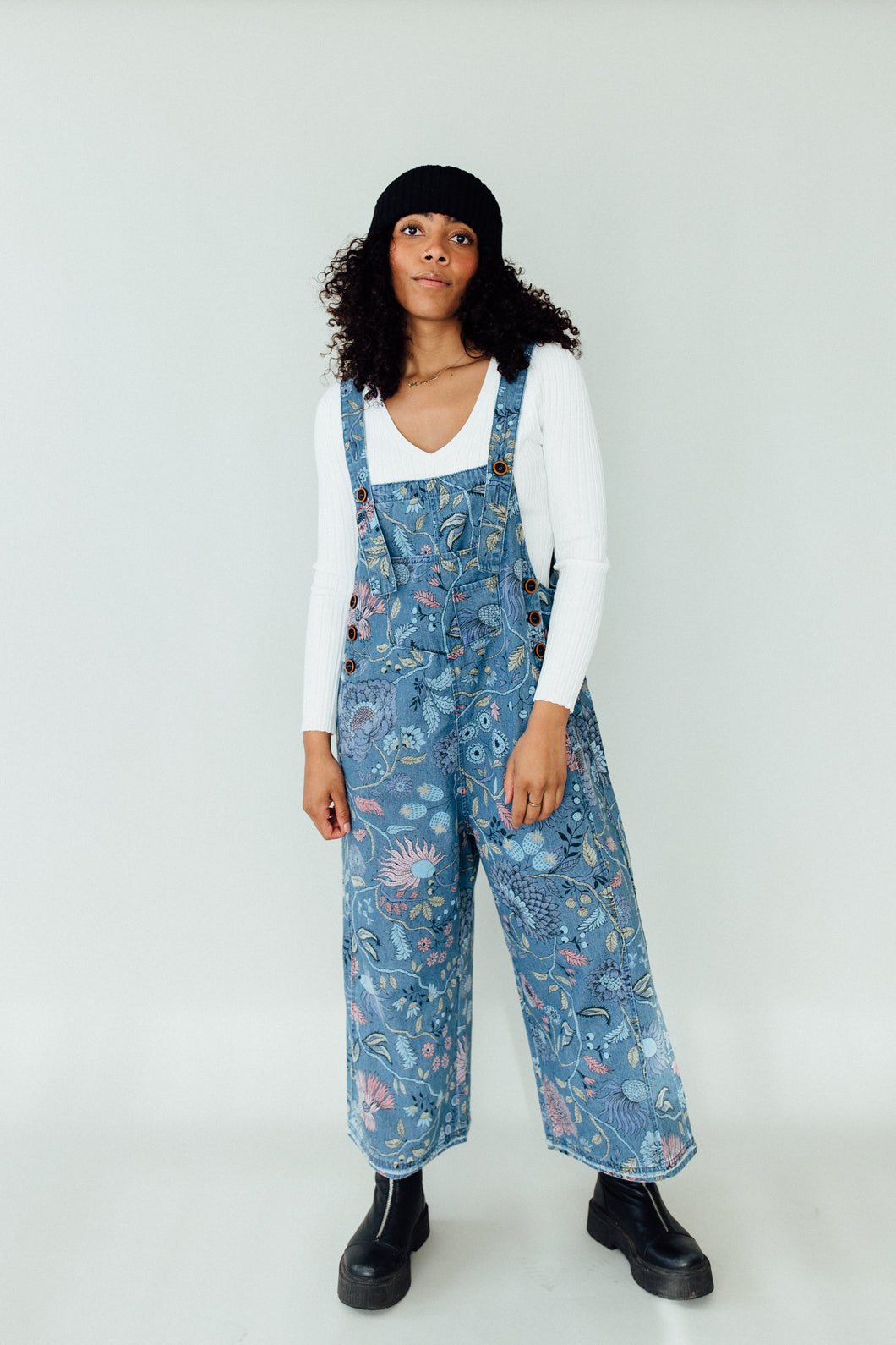 Happy as a Pattern Overalls (Blue Denim)