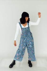 Happy as a Pattern Overalls (Blue Denim)