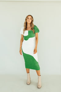 Puzzle Me Green Dress *RESTOCKED*