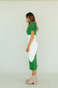 Puzzle Me Green Dress *RESTOCKED*