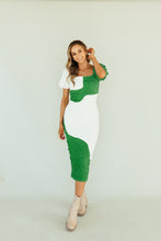 Load image into Gallery viewer, Puzzle Me Green Dress *RESTOCKED*