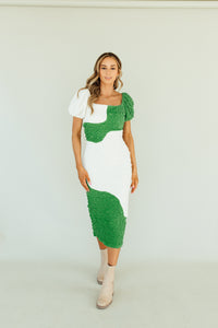 Puzzle Me Green Dress *RESTOCKED*