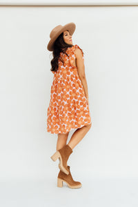 Flower Power Dress (Orange/Mauve)
