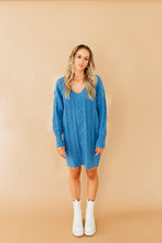 Load image into Gallery viewer, Blue is Better Sweater Dress