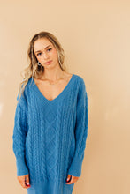 Load image into Gallery viewer, Blue is Better Sweater Dress