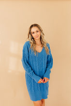 Load image into Gallery viewer, Blue is Better Sweater Dress