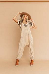 Free as Can Be Jumpsuit (Tan)