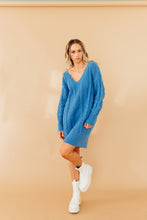 Load image into Gallery viewer, Blue is Better Sweater Dress
