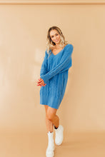 Load image into Gallery viewer, Blue is Better Sweater Dress