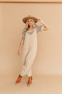 Free as Can Be Jumpsuit (Tan)