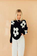 Load image into Gallery viewer, Fade to Flowers Sweater (Black)