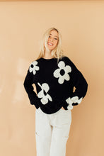 Load image into Gallery viewer, Fade to Flowers Sweater (Black)