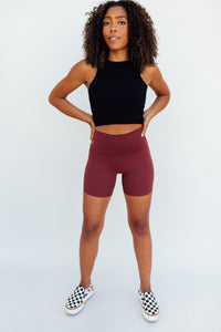 Bae Biker Shorts Maroon (Shorter length)