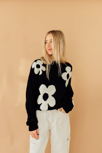 Fade to Flowers Sweater (Black)