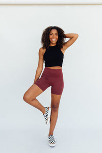 Bae Biker Shorts Maroon (Shorter length)