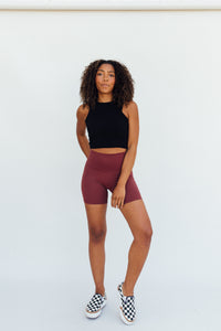 Bae Biker Shorts Maroon (Shorter length)