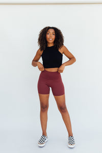 Bae Biker Shorts Maroon (Shorter length)
