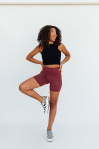Bae Biker Shorts Maroon (Shorter length)